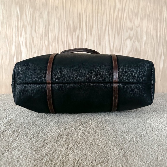 Jack Georges Pebbled Leather Black Laptop Tote Bag - Picture 14 of 15